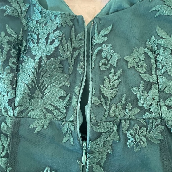 Lulus brocade embroidered Elegant Green Lace Dress - Picture 9 of 11